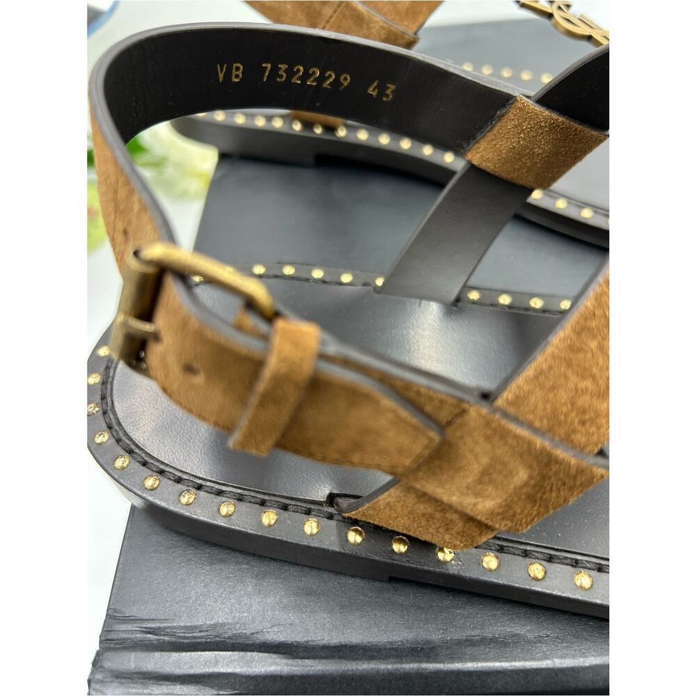 Men's Saint Laurent CASSANDRE YSL logo sandals size 43 made in Italy - Picture 7 of 10